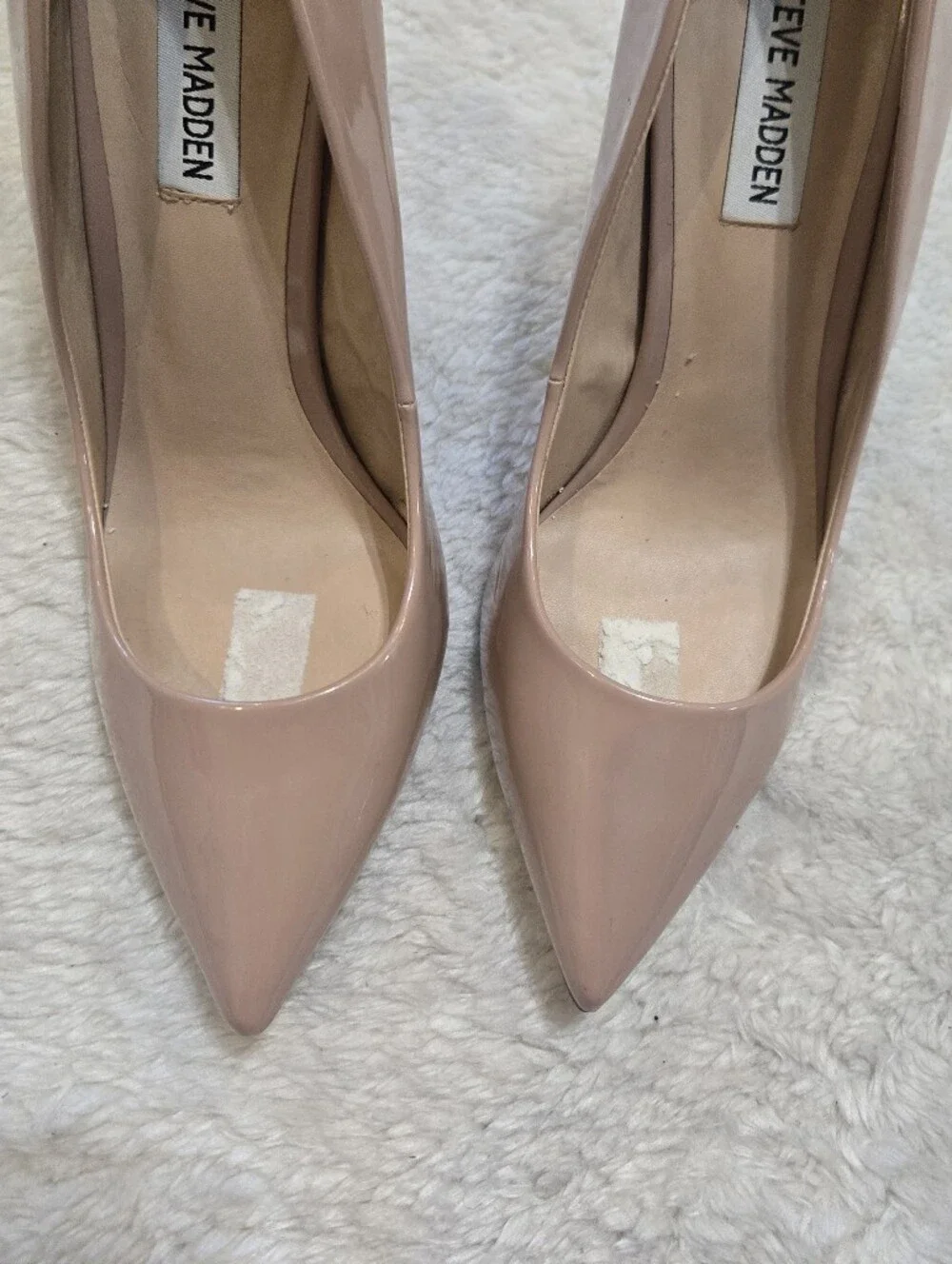 Steve Madden Daisie Nude Patent Pointed Toe Stiletto Neutral Office Pumps, 8